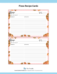 These Free Printable Pizza Recipe Cards Can Be Edited In Adobe Reader Download Them From Https Printable Recipe Cards Recipe Book Diy Organize Recipes Cards