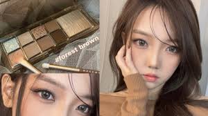 WAKEMAKE mix blurring palette “forest brown” makeup review tutorial //  korean eye makeup