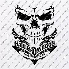 Harley Davidson Svg File Skull Harley Davidson Svg Design Clipart Tat Sofvintaje In 2020 Silhouette Svg Harley Davidson Vector Graphics