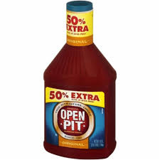 100 grams of sauce, barbecue, open pit, original contain 29.45 grams of carbohydrates, 0.5 grams of fiber, 0.44 grams of protein, 1,517 milligrams of sodium, and 64.96 grams of water. Open Pit Original Barbecue Sauce 42 Oz Fry S Food Stores