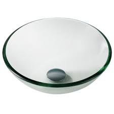 kraus clear 14'' glass vessel sink with