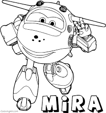Jett in its airplane shape. Mira From Super Wings Coloring Page Coloringall