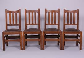 Set Of 4 Stickley Brothers 379 1 2 Dining Chairs Arts And Crafts Furniture Arts And Crafts Interiors Dining Chairs