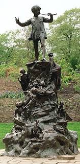 Barrie, first produced in 1904. The Boy Is Back In Town Peter Pan Returns In A Dazzling New All Singing All Dancing High Tech Production London Statue Peter Pan