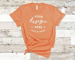 Bella Canvas 3001 Mockup On Wood Shirt Mockup Tshirt Mockup Mockup Free Psd
