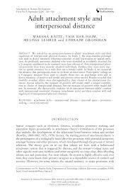 Meet your next favorite book. Pdf Adult Attachment Style And Interpersonal Distance