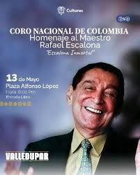 Rafael Escalona vive en el canto del pueblo Como cada año, durante el mes  de mayo, la Fundación Rafael Calixto Escalona Martínez lidera en Valledupar  una serie de actividades conmemorativas para rendir