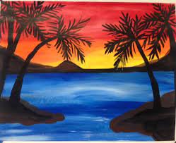 Sunset painting with acrylics,handmade original painting on a 18x24 canvas. Sunset Easy Painting For Kids Novocom Top