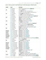 Word formation ­ adverbs list, adjectives list, common nouns list and verbs. German Grammar Lists Easydeutsch