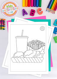 Chicken a bird bred both for its meat and its eggs among the most used in the alimentation. Free Fried Chicken Printable Coloring Pages For Kids