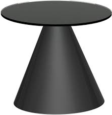 Click here to change your country and language. Oscar Black Glass Small Round Side Table With Black Conical Base Cfs Furniture Uk
