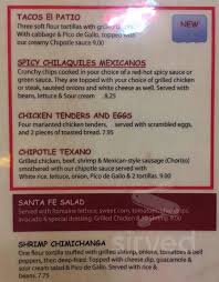 El Patio Menu In Dyersburg Tennessee Usa