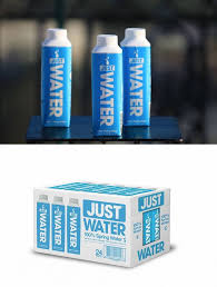 just water s 100 recyclable carton water branding bottle design packaging water packaging