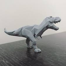 Low Poly T Rex 3d Printing Diy Low Poly Paper Animals