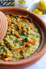 Moroccan Chickpea Tagine With Preserved Lemons Calm Eats Tagine Tagine Recipes Moroccan Tagine Recipes