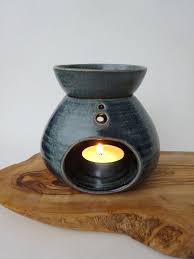Blue Green Handmade Ceramic Essential Oil Burner Essential Oil Diffuser Aromatherapy Ceramic Oil Burner Essential Oil Burner Handmade Ceramics