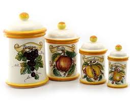Skilled polish potters still individually handcraft and hand decorate each piece of pottery using small sponges to stamp each. The Kitchen Canisters I Want Ceramic Canisters Canister Sets Vietri Dinnerware