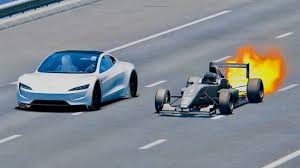 Watch Tesla Roadster Race Jet Engine Formula 1 Car Simulated Video Car In My Life