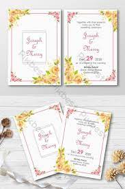 Yellow Color Wedding Invitation Template With Golden Frame Invitation Card Template Ai Psd Free Download Pikbest Wedding Invitation Templates Wedding Invitations Invitation Card Format