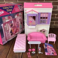 Vintage Barbie Folding Pretty House 16961 Dollhouse Mattel Pink Furniture Box Barbie Doll House Barbie Playsets Barbie Toys
