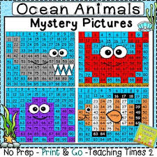 Ocean Animals Hundreds Chart Hidden Picture Hidden