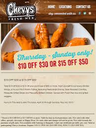 10 Off 30 More At Chevys Fresh Mex Chevys Fresh Mex Mex Food