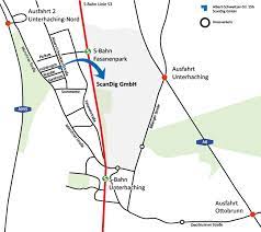 Company ScanDig Munich-Unterhaching: How to find us, journey description,  approach with public trains