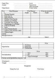 28 juni 1991 tahun beroprasi : Format Raport Tpq Pontren Com