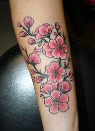 Black And White Cherry Blossom Thigh Tattoo Neo Traditional Cherry Blossom Tattoo Google Search Blossom Tattoo Pink Flower Tattoos Cherry Blossom Tattoo