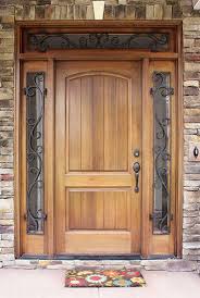 56 front entry door traditional single 36x80 5 foot wide 2 sidelights fiberglass therma tru fcm912 mahogany stained 3 4 lite concorde glass black nickel caming mission. Wooden Door