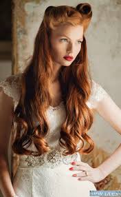 Red Hair Victory Rolls Lovely Long Hair Vintage Wedding Hair Vintage Hairstyles Long Hair Styles