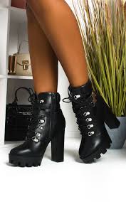 Lace up block heel biker boots. Platform Lace Up Heel Boots B1d891