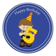 Happy Birthday Wishes For 5 Year Old Boy 5 Year Old Boys Happy Birthday Sticker Zazzle Com In 2020 Birthday Stickers Happy Birthday Birthday