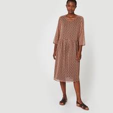 Son col tailleur et son tissu crêpe tout en fluidité. Robe Longue Manches 3 4 Imprimee Avec Fibres Metalliques Rouge Femme Marmelade Cdiscount Pret A Porter