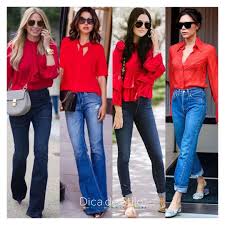 Calça Vermelha Combina Com Que Cor De Blusa Vermelho E Jeans Uma Combinacao Que Pode Ficar Sofisticada E Animada Ao Mesmo Tempo Combine Cores Fortes Com Jeans De Pouca Lava Blusas Vermelhas Roupas Look
