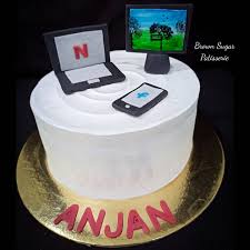 Premium cards printed on a variety of high quality paper types. A Simple Cake With Laptop Tv And Brown Sugar Patisserie Facebook
