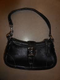 Coach Black And Brown Purse Coach Black Leather Baguette Bag Small Hobo Handbag Purse Satchel 7542 Coach Satchel With Images Bags Satchel Purse Hobo Tote