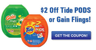 Save On Tide Pods Gain Flings With New 2 1 Printable Coupons Tide Pods Printable Coupons Coupons