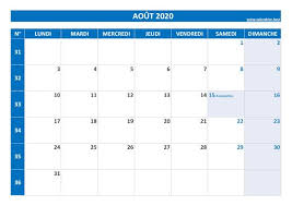 Calendrier Du Mois D Aout 2020 A Consulter Ou Imprimer Calendrier Best Calendrier 2020 semaine à imprimer gratuit (planning, hebdomadaire, semainier). calendrier du mois d aout 2020 a