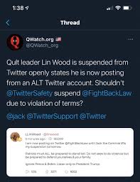 Grant Stern On Twitter Trump S Treason Weasel Lawyer Lin Wood The Qult Leader Has Finally Been Banned From Twitter And His Backup Account Too Https T Co 4hbtb8axcz