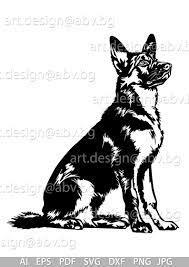 Vector Dog German Shepherd Ai Png Pdf Eps Svg Dxf Jpg Download Digital Image Graphical Animal Discount Coupons In 2021 German Shepherd Painting German Shepherd Tattoo German Shepherd Art