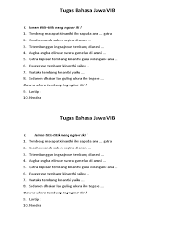 Aja pijer mangan néndra (8/a). Tugas Bahasa Jawa Vib