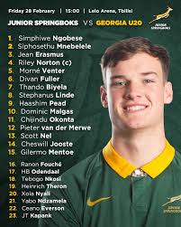 🇿🇦 19-year-old Riley Norton will lead the Junior Boks in their final tour  fixture against Georgia U20