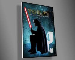 Toilet Sign Darth Vader Star Wars Movie Art Funny Door Sign Pvc Christmas Star Wars Bathroom Toilet Sign Funny Door Signs