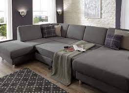 Cavadore Wohnlandschaft Winstono Mit Federkern Und Longchair Rechts Xxl Sofa U Form Grau Mit Ausklappbare Wohnen Einrichten Und Wohnen Wohnlandschaft