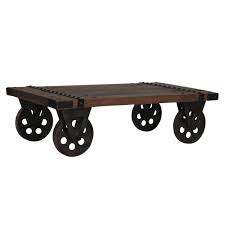 Factory cart coffee table теги: Somers Rustic Recycled Teak Wood Industrial Factory Cart Coffee Table