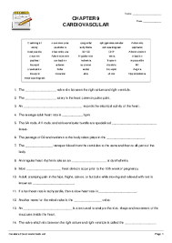 Image result for Cardiovascular Worksheets