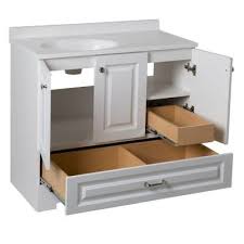 Glacier Bay Lancaster 36 In Vanity In White With Alpine Vanity Top In White Lc36p2com Wh The Home Depot Meuble Salle De Bain Mobilier De Salon Salle De Bain