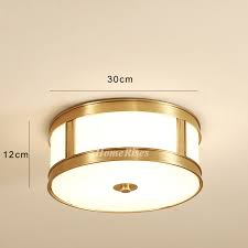 Savoy house 6 3352 2 322 lucerne 2 light 17 inch warm brass semi. Drum Shade Ceiling Light Brass Flush Mount Glass Modern Fixture