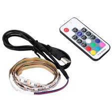 Dzt1968 1m 5050 Rgb Led Strip Non Waterproof Usb Led Light Strips Flexible Tape Dc 5v Walmart Com Walmart Com